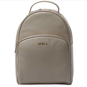 Furla taupe gray Leather Backpack